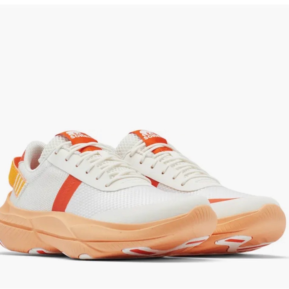 Sorel White and Orange Women's Sneakers